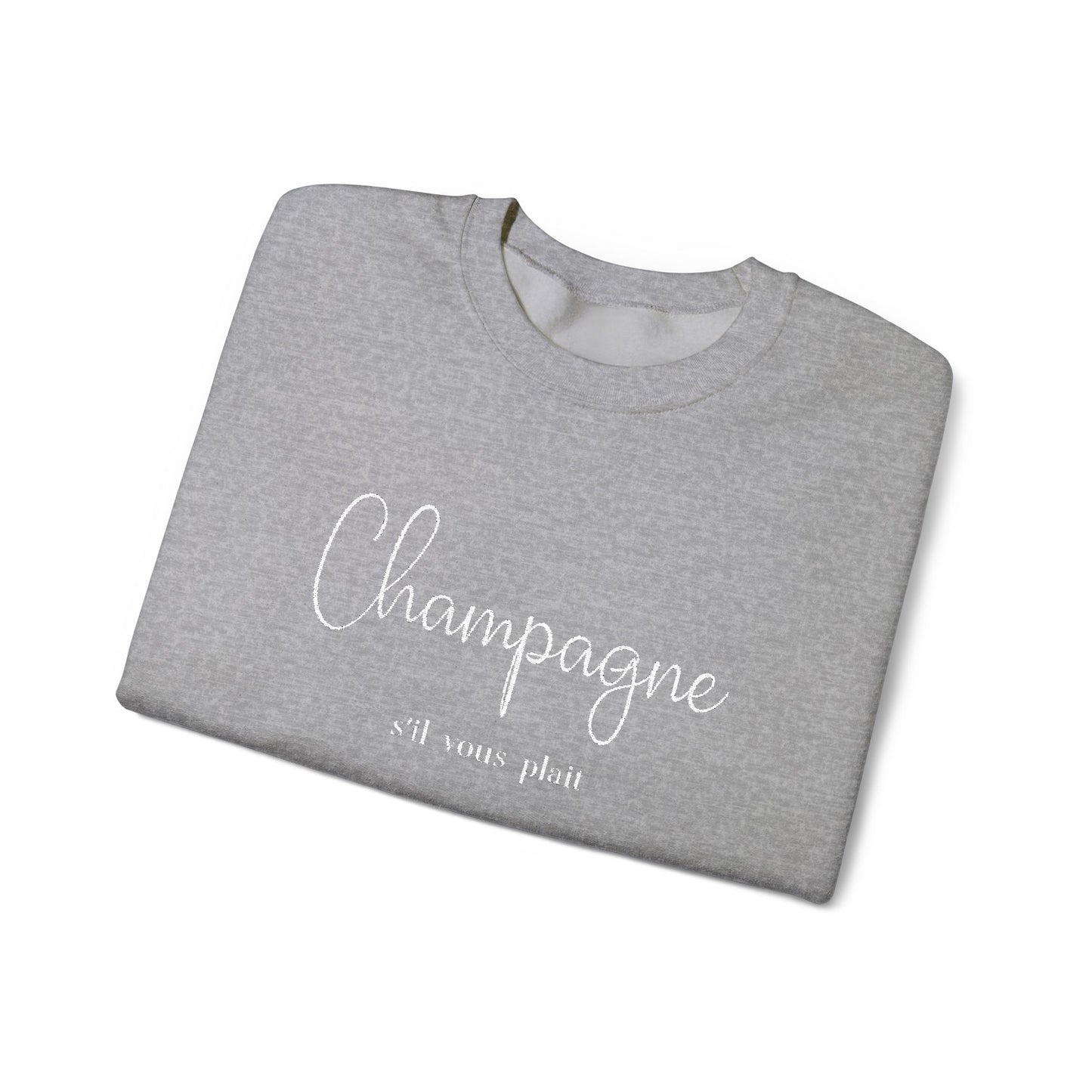 Champagne, s'il vous plait.  - Embroidery,  Crewneck