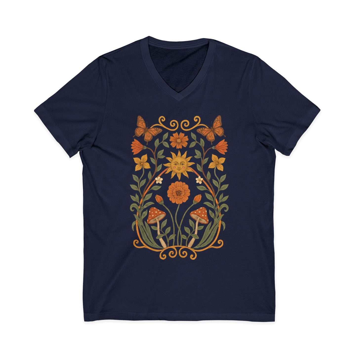 Golden Butterfly - Short Sleeve V Neck