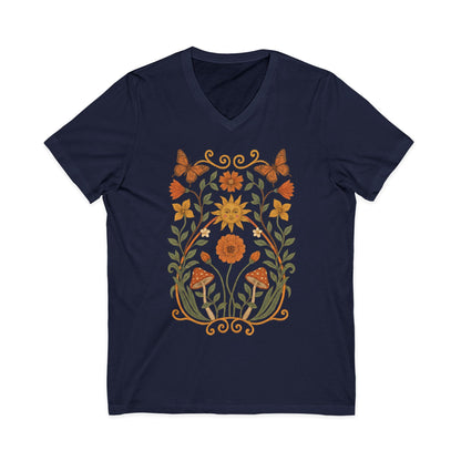 Golden Butterfly - Short Sleeve V Neck