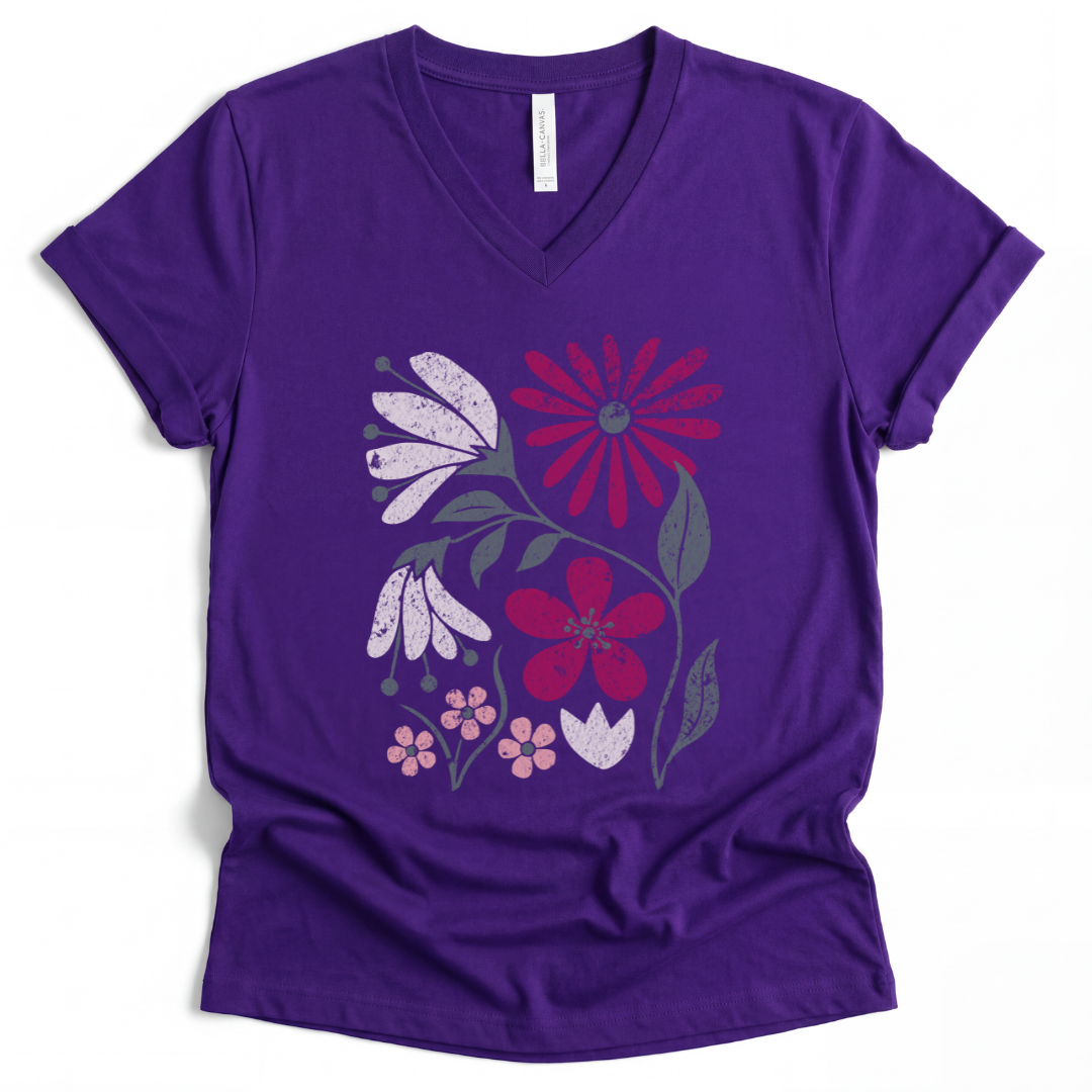 Field of Bloom - Short Sleeve V-Neck Tee