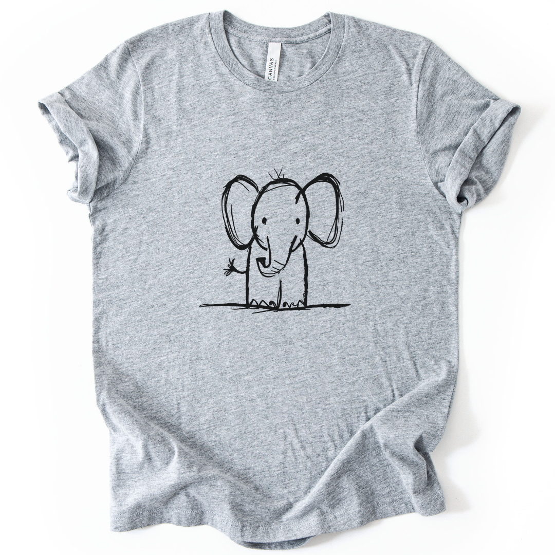 Elephant Sketch - Bella Canvas Super Soft Fitted T Shirt