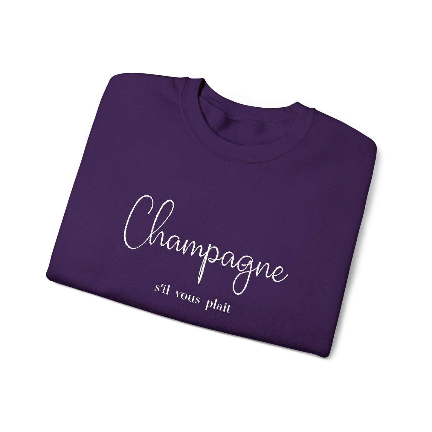 Champagne, s'il vous plait.  - Embroidery,  Crewneck
