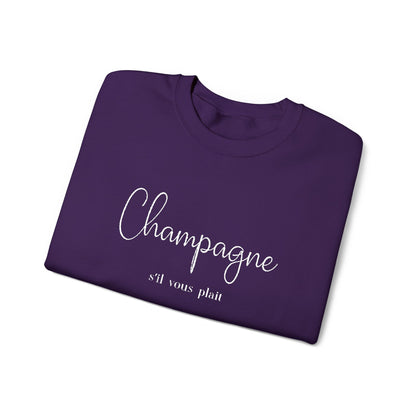 Champagne, s'il vous plait.  - Embroidery,  Crewneck