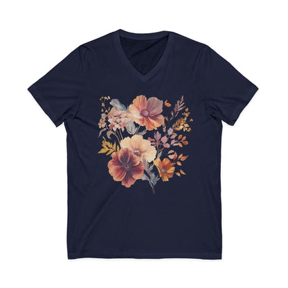 Sunset Floral - Short Sleeve V Neck