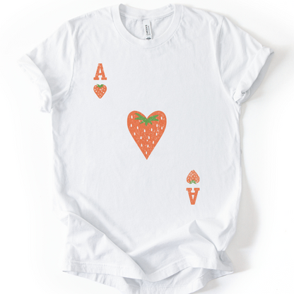 The Ace Of Strawberries, Vintage Distressed Print - Bella Canvas Super Soft Fitted T Shirt