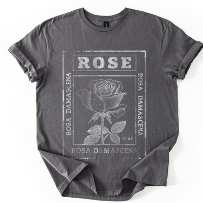 Rosa Damascena, Vintage Faded Print  - Gildan Lightweight T Shirt