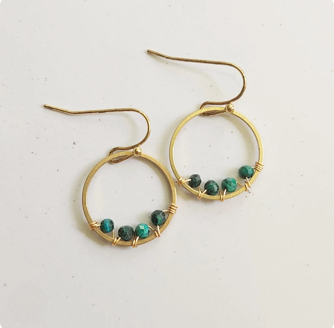 Gemstone Wrapped Dangle Earrings, Gifted To Joanna Gaines