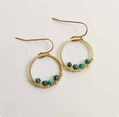 Gemstone Wrapped Dangle Earrings, Gifted To Joanna Gaines