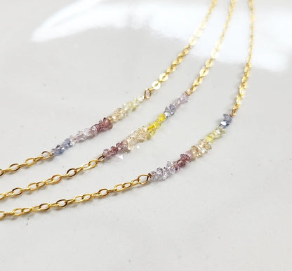 Sunrise Ombre Herkimer Diamond Beaded Necklace