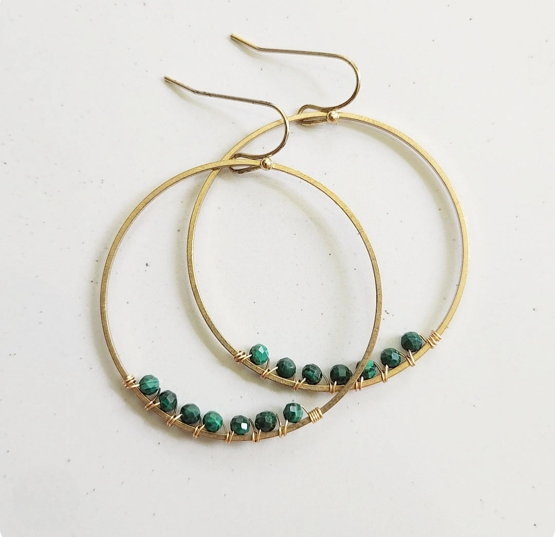 Gemstone Wrapped Dangle Earrings, Gifted To Joanna Gaines