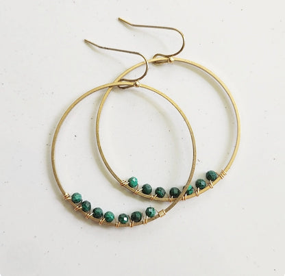 Gemstone Wrapped Dangle Earrings, Gifted To Joanna Gaines