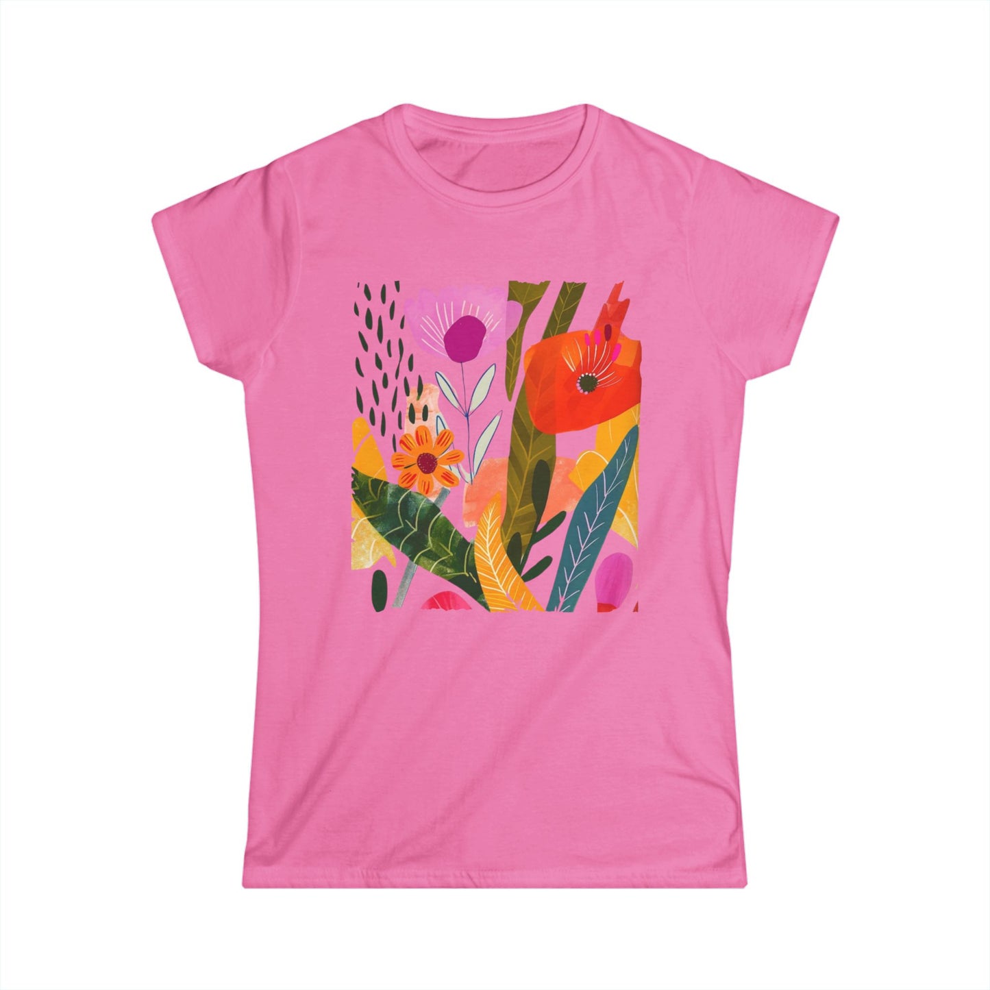 Modern Art Plant Print - Women's Softstyle Tee