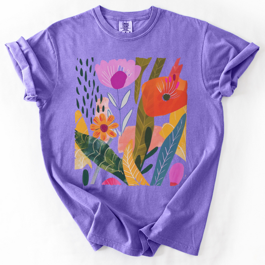 Modern Art Plant Print  - Comfort Colors Relaxed Fit Premium T Shirt