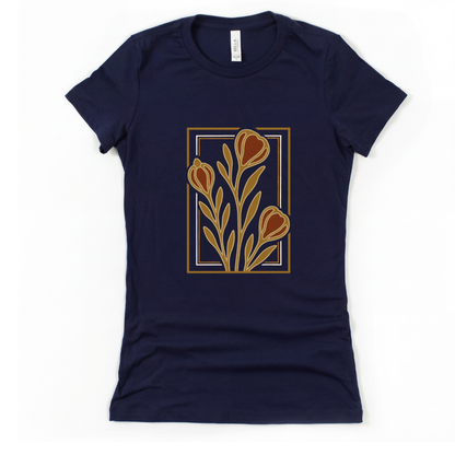 Floraison Noir — Women's Cut Fitted Tee
