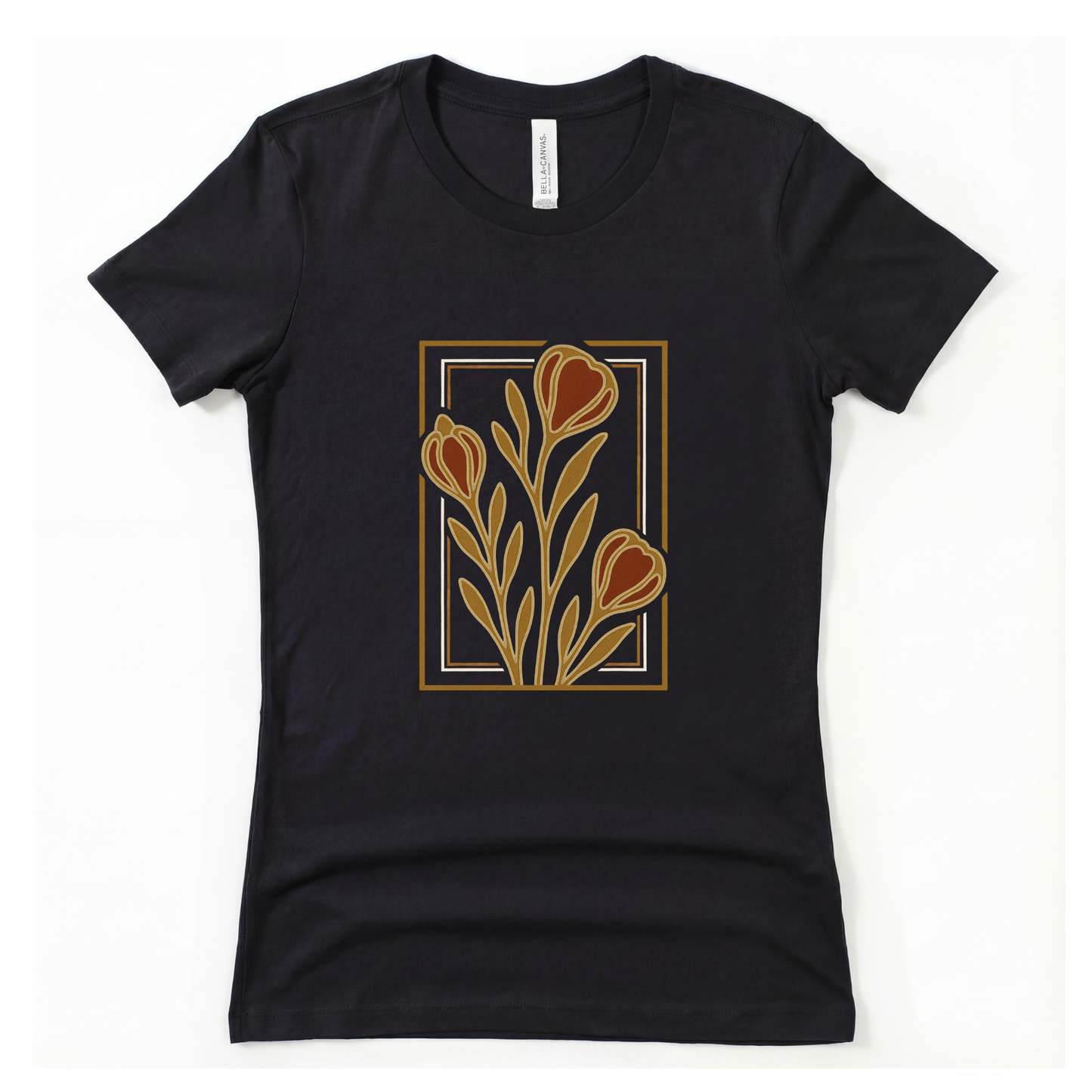 Floraison Noir — Women's Cut Fitted Tee
