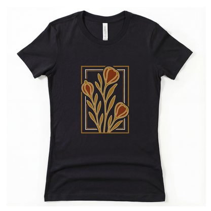 Floraison Noir — Women's Cut Fitted Tee