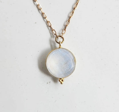Moonstone Medallion Dangle Earrings and Pendant Necklace
