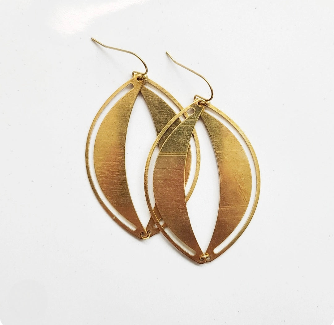 Eyelet Dangle and Drop Earrings in Brass