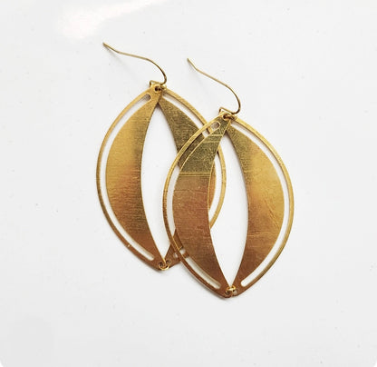 Eyelet Dangle and Drop Earrings in Brass