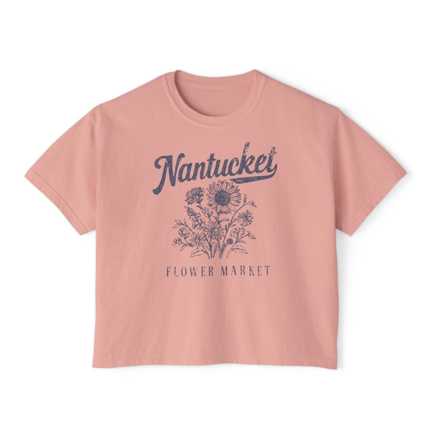 Nantucket Flower Market - Comfort Colors Boxy Cropped Tee