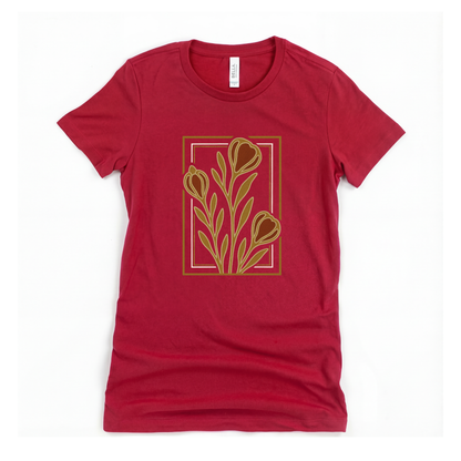 Floraison Noir — Women's Cut Fitted Tee