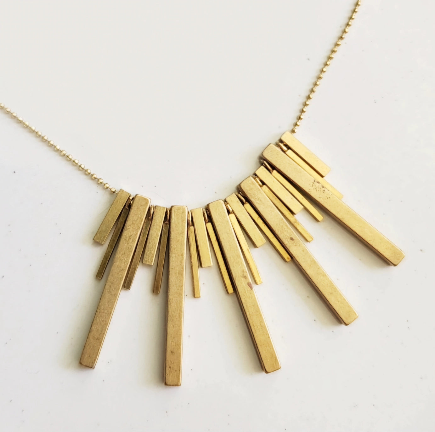 Beaded Brass Bar Bib Necklaces, Gifted To Britney Spears