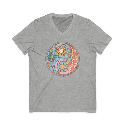 Flowers and Yang - Short Sleeve V Neck