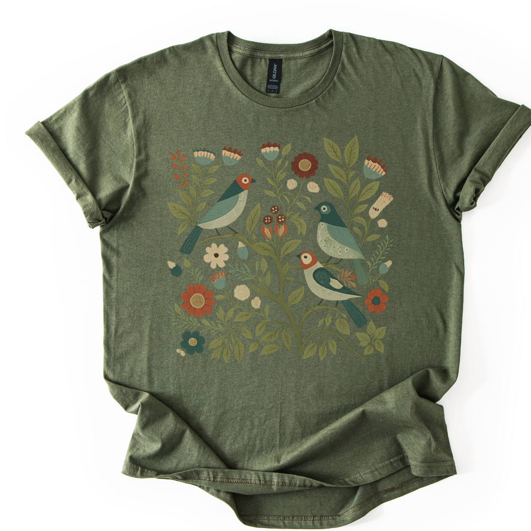 Folk Aviary  - Gildan Lightweight T Shirt