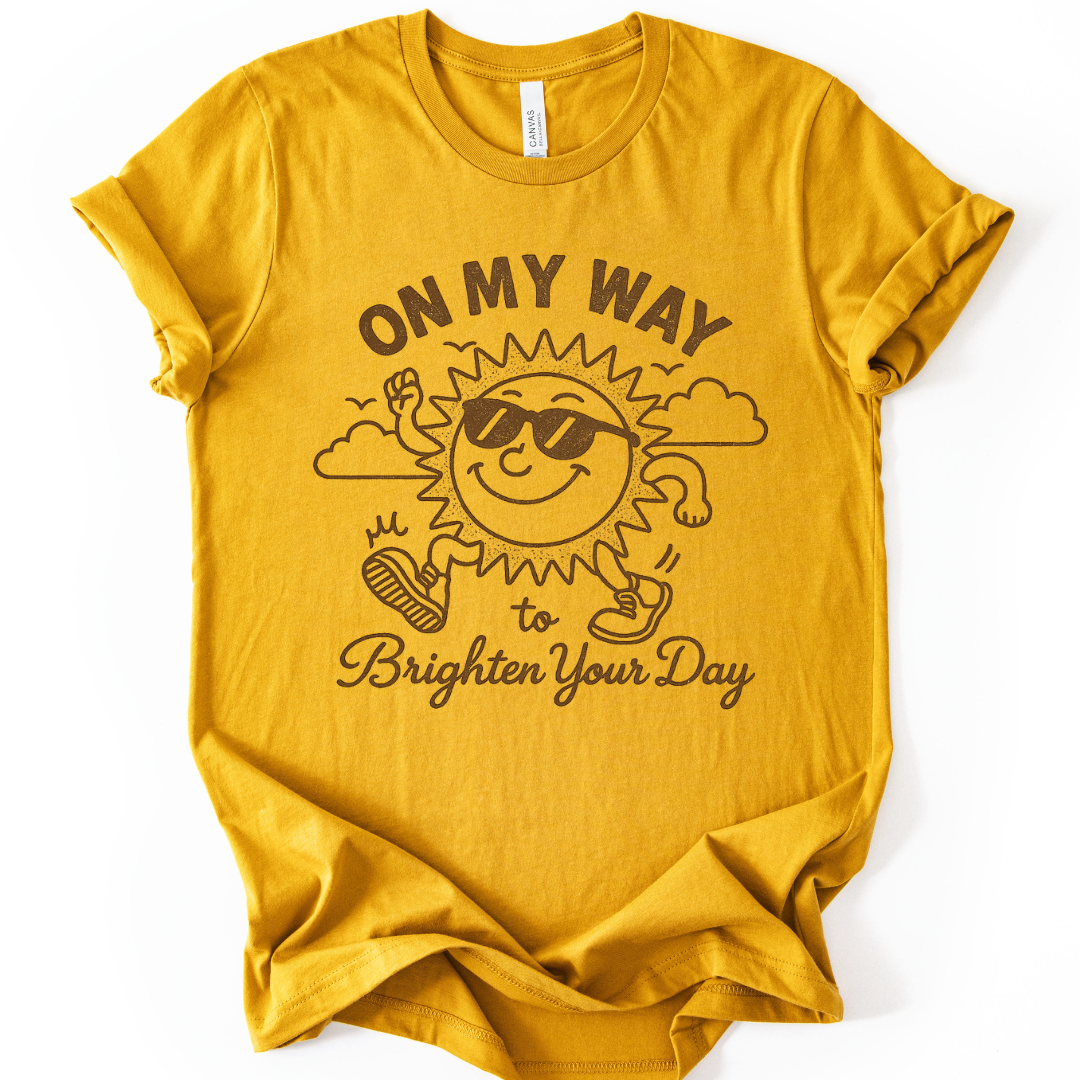 Vintage On My Way To Brighten Your Day - Bella Canvas Super Soft Fitted T Shirt