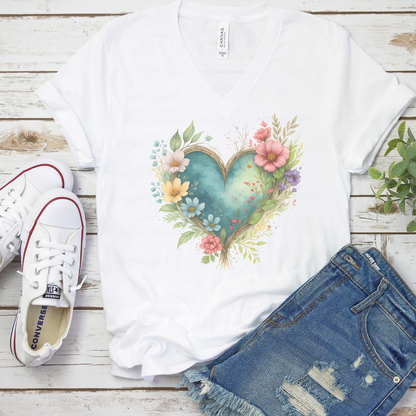 Natures Embrace - Short Sleeve V-Neck Tee