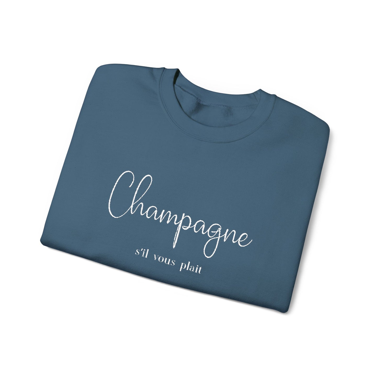 Champagne, s'il vous plait.  - Embroidery,  Crewneck