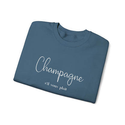 Champagne, s'il vous plait.  - Embroidery,  Crewneck