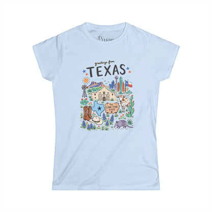 Greetings from Texas - Women's Cut Fitted Tee