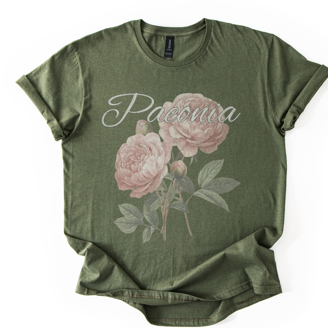 Paeonia, Vintage Tee  - Gildan Lightweight Premium T Shirt