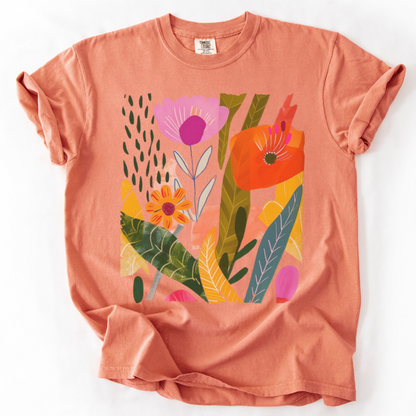 Modern Art Plant Print  - Comfort Colors Relaxed Fit Premium T Shirt