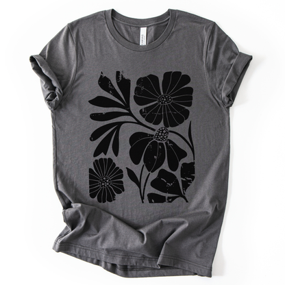 Artistic Boho Floral Print - Bella Canvas Super Soft Fitted T Shirt