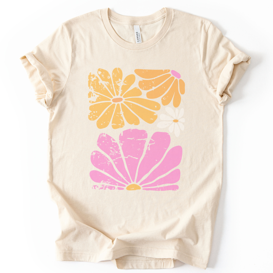 Sunbloom Boho Vintage Floral - Bella Canvas Super Soft Fitted T Shirt