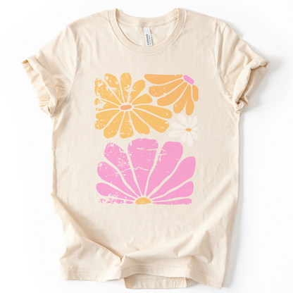 Sunbloom Boho Vintage Floral - Bella Canvas Super Soft Fitted T Shirt