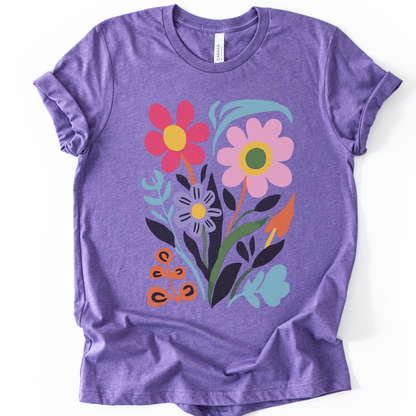 Vivid Floral - Bella Canvas Super Soft Fitted T Shirt