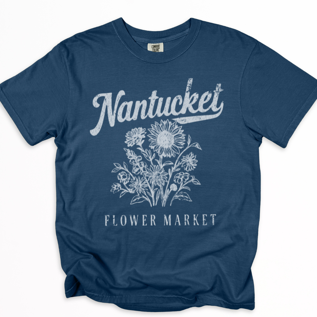 Nantucket Flower Market - Comfort Colors Relaxed Fit Premium T Shirt