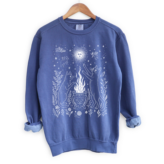 Midnight Meowgic - Comfort Colors Premium Heavyweight Sweatshirt