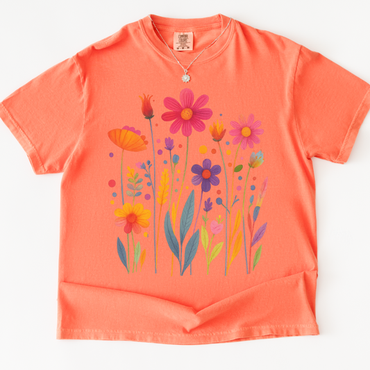 Vibrant Wildflower-  Comfort Colors Relaxed Fit Premium T Shirt