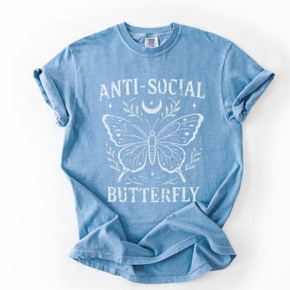 Anti-Social Butterfly -  Comfort Colors Relaxed Fit Premium T Shirt