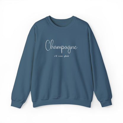 Champagne, s'il vous plait.  - Embroidery,  Crewneck