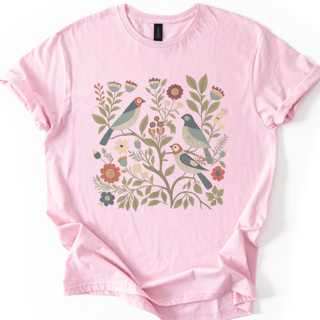 Folk Aviary  - Gildan Lightweight T Shirt