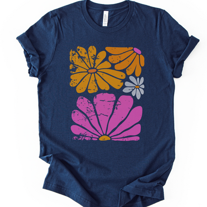 Sunbloom Boho Vintage Floral - Bella Canvas Super Soft Fitted T Shirt