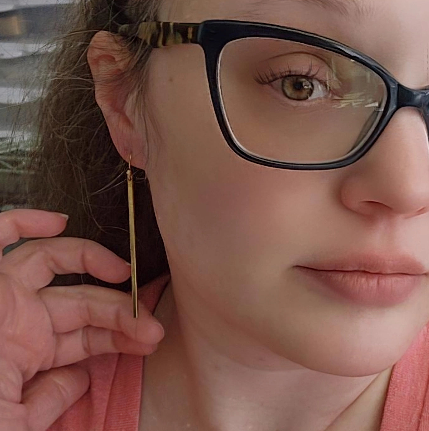 Brass Bar Edgy Dangle Earrings, Wardrobe Staple Jewelry