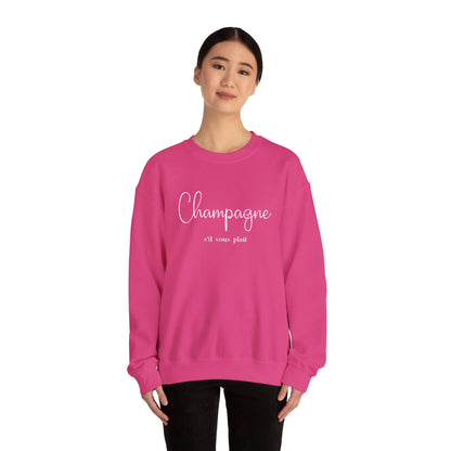 Champagne, s'il vous plait.  - Embroidery,  Crewneck