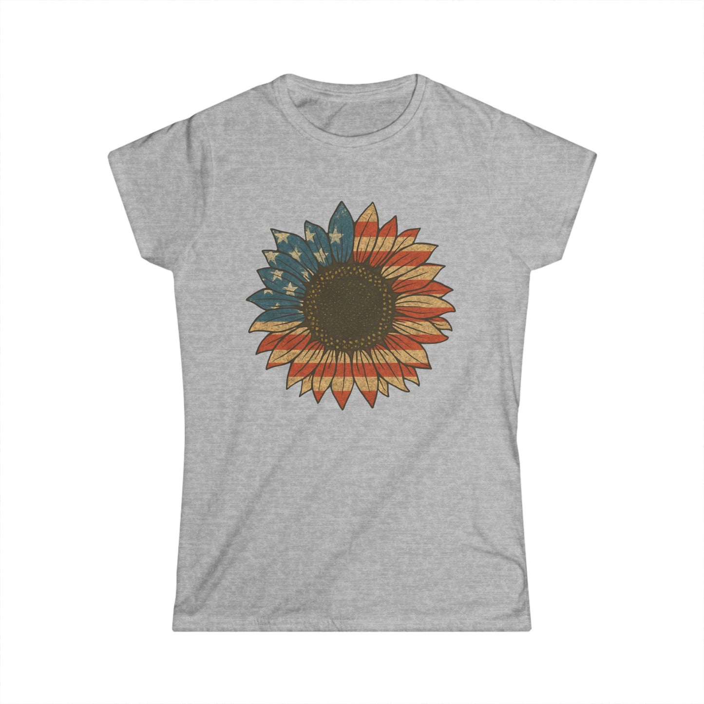 Stars & Stripes Sunflower - Women's Softstyle Tee