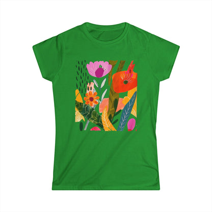 Modern Art Plant Print - Women's Cut Fitted Tee
